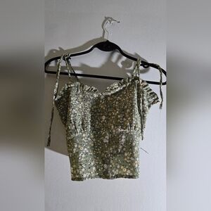 Monteau Green Floral Camisole Top